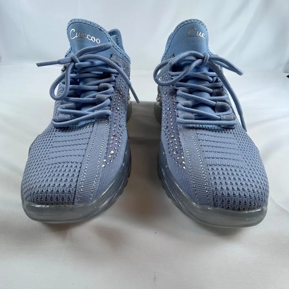 Cuccoo Women's Running‎ Slip In NEW Sz. 10 Light Blue Rhinestone